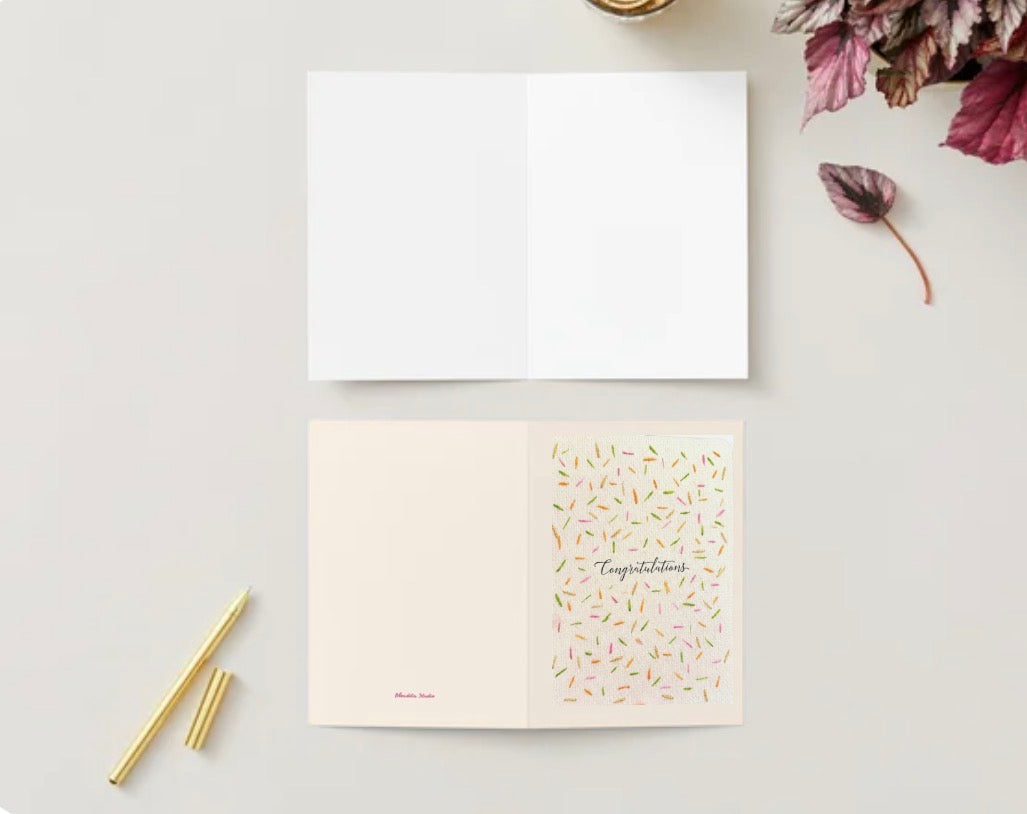 Congratulations | Embroidery Greeting Card | handcrafted | special gift