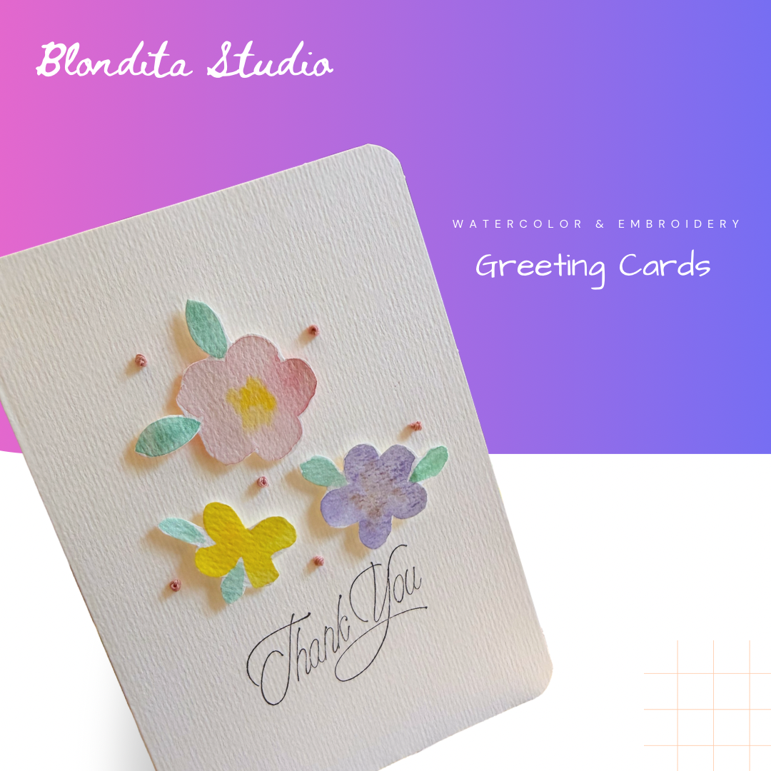 Thank You | Embroidery Greeting Card | handcrafted | special gift