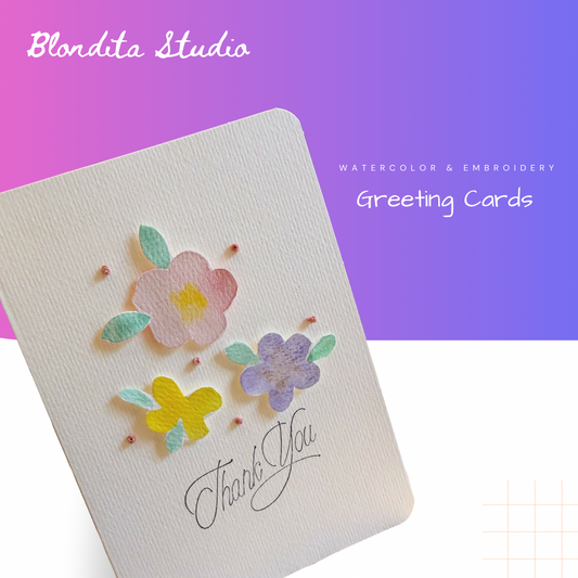 Thank You | Embroidery Greeting Card | handcrafted | special gift