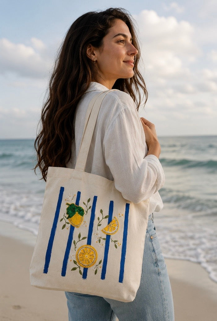 La Dolce Vita Tote Bag | One of a Kind | Hand-Painted Original