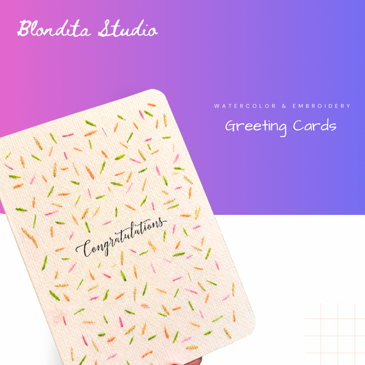 Congratulations | Embroidery Greeting Card | handcrafted | special gift