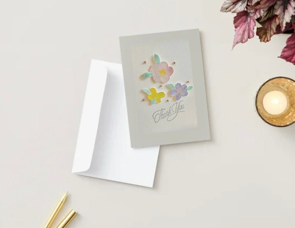 Thank You | Embroidery Greeting Card | handcrafted | special gift