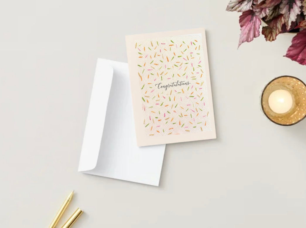 Congratulations | Embroidery Greeting Card | handcrafted | special gift