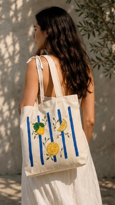 La Dolce Vita Tote Bag | One of a Kind | Hand-Painted Original