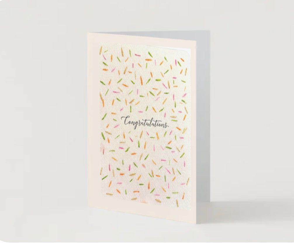 Congratulations | Embroidery Greeting Card | handcrafted | special gift