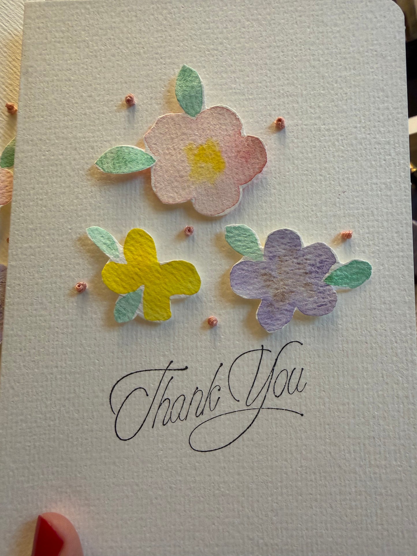 Thank You | Embroidery Greeting Card | handcrafted | special gift